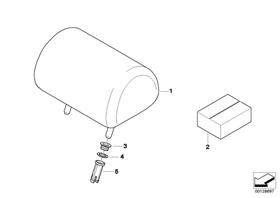 Diagram Seat, rear, head restraint, center for your 2023 BMW X3  30eX 