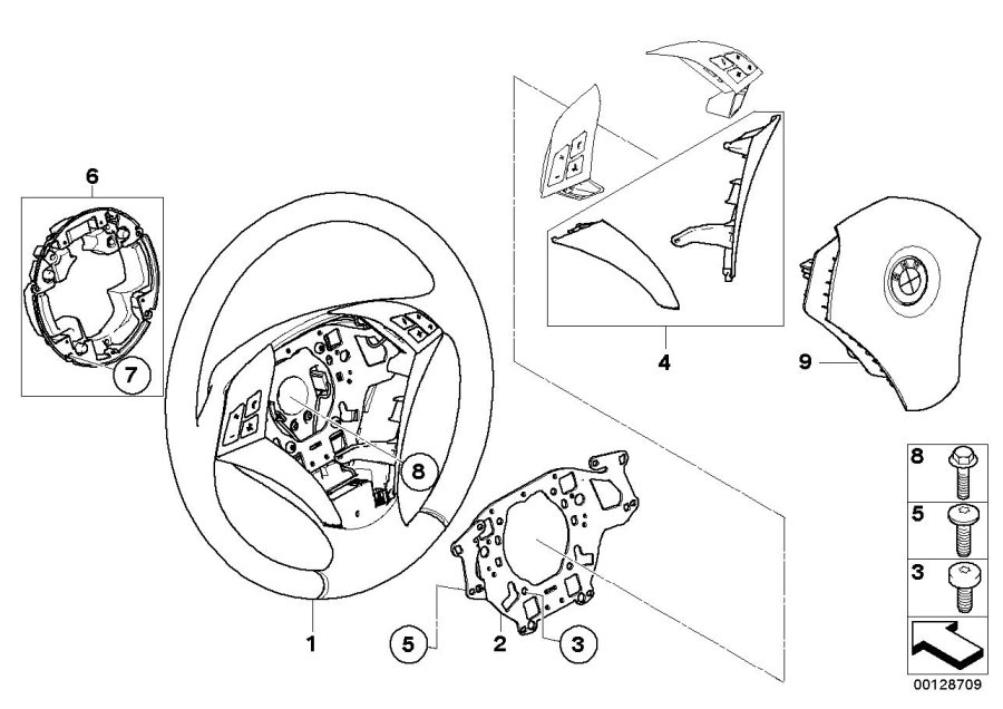 Diagram Steering wheel Airbag-smart multifunct. for your BMW 330iX  