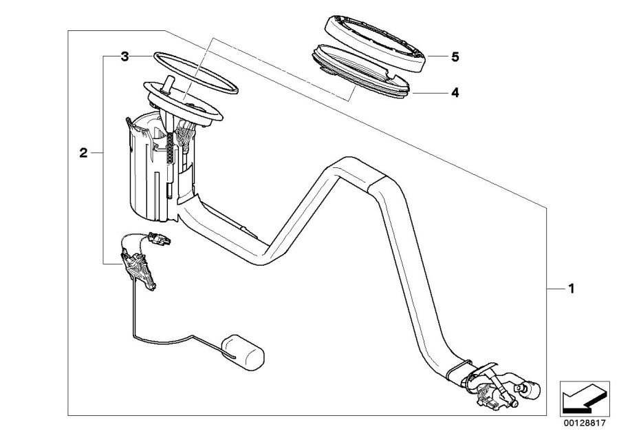 Diagram Fuel PUMP/FUEL level sensor right for your BMW
