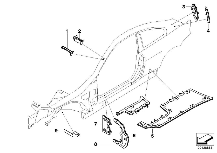 Full size assembly image of Cavity shielding, side frame (1/1)