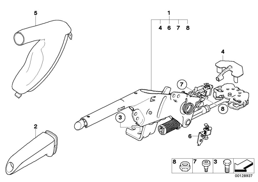 Diagram Handbrake lever for your 2009 BMW 550i   
