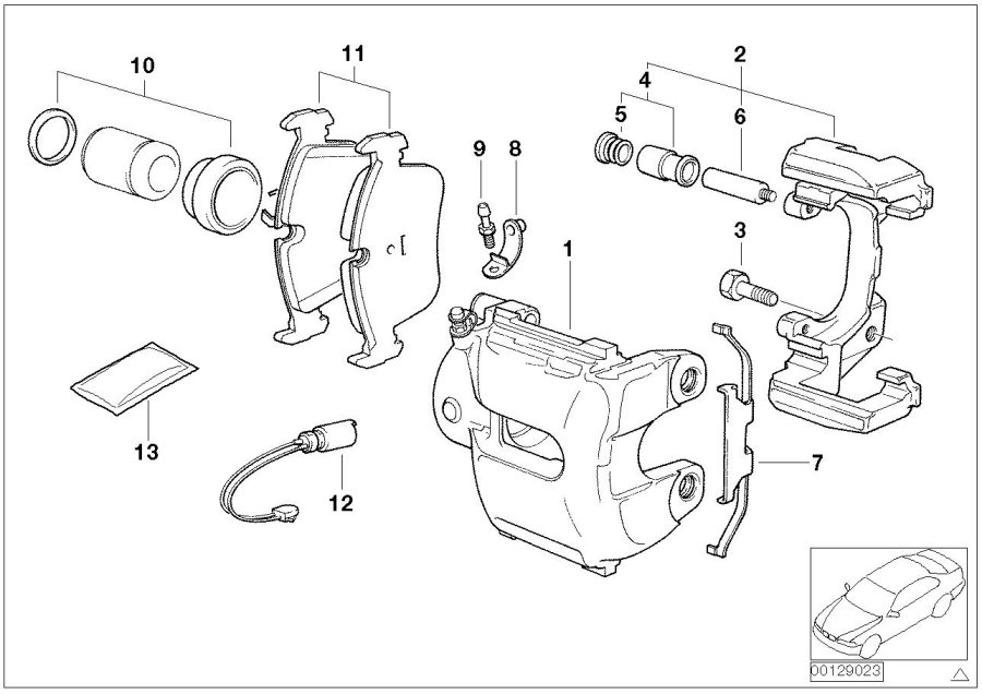 Le diagramme Capteur de plaquette de frein avant pour votre BMW