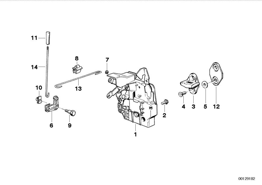 Diagram Closing system, door, rear for your BMW