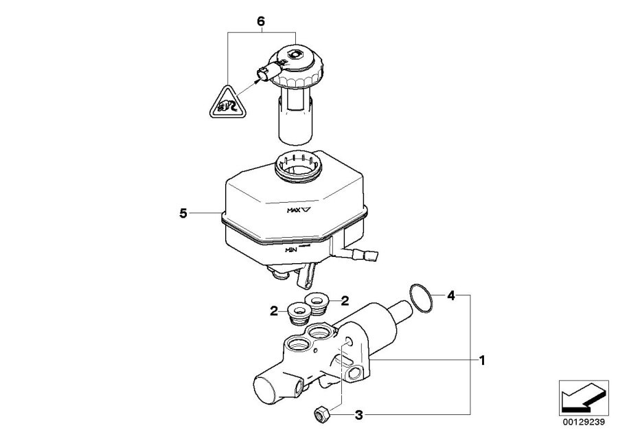 Diagram Brake master CYLINDER/EXPANSION tank for your BMW