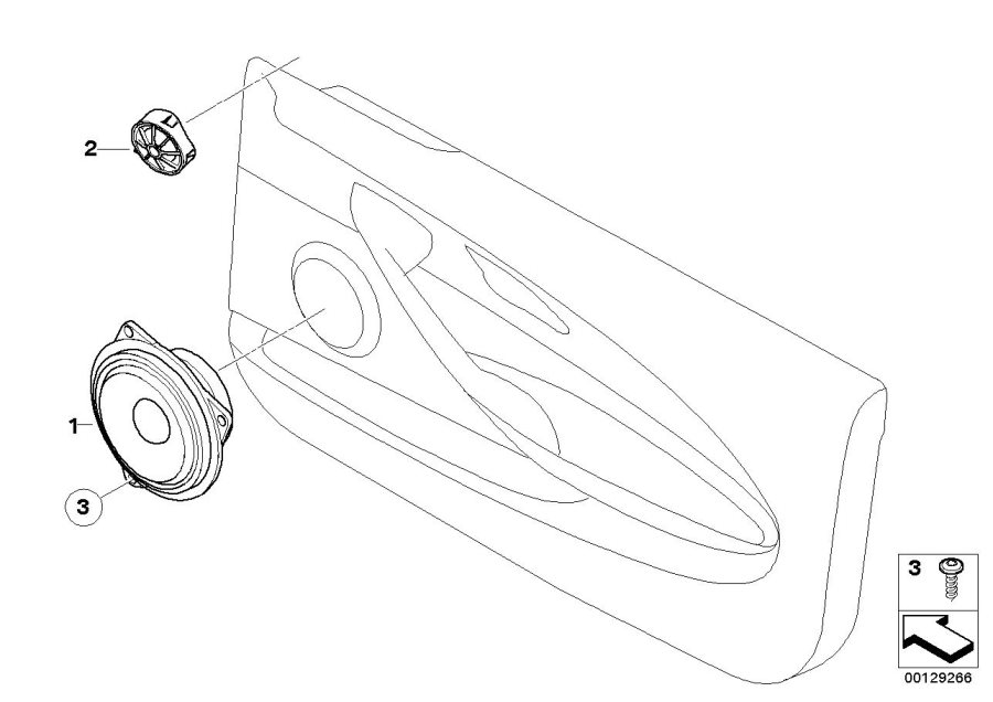 Diagram Single parts F front door top-hifi syst. for your BMW