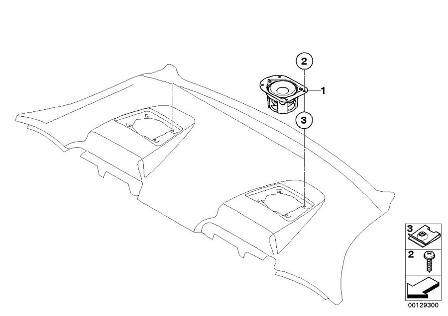 Diagram Single parts F rear helf loudspeaker for your BMW