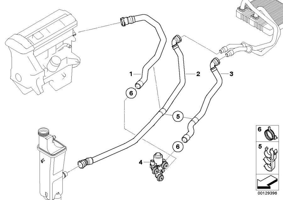 Diagram Water HOSES/WATER valve for your 1996 BMW
