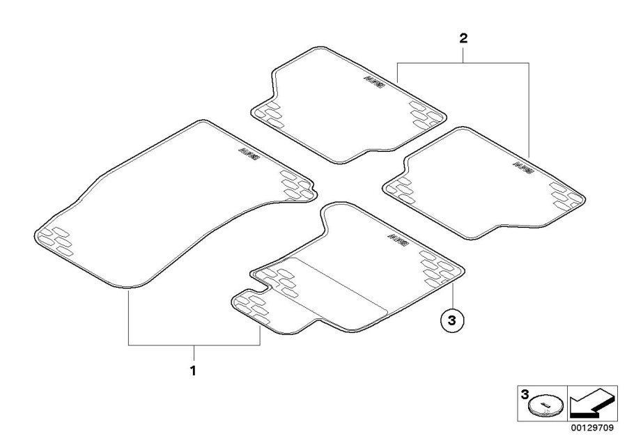 Diagram Rubber mat for your 2019 BMW 530e   