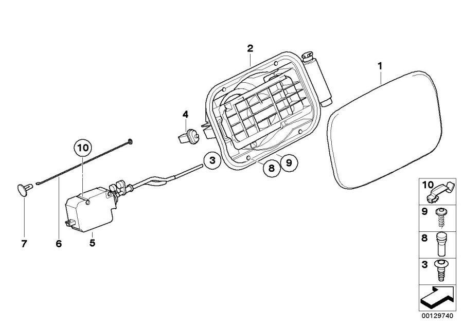 Diagram Fill-in flap for your 2007 BMW X3  3.0si 