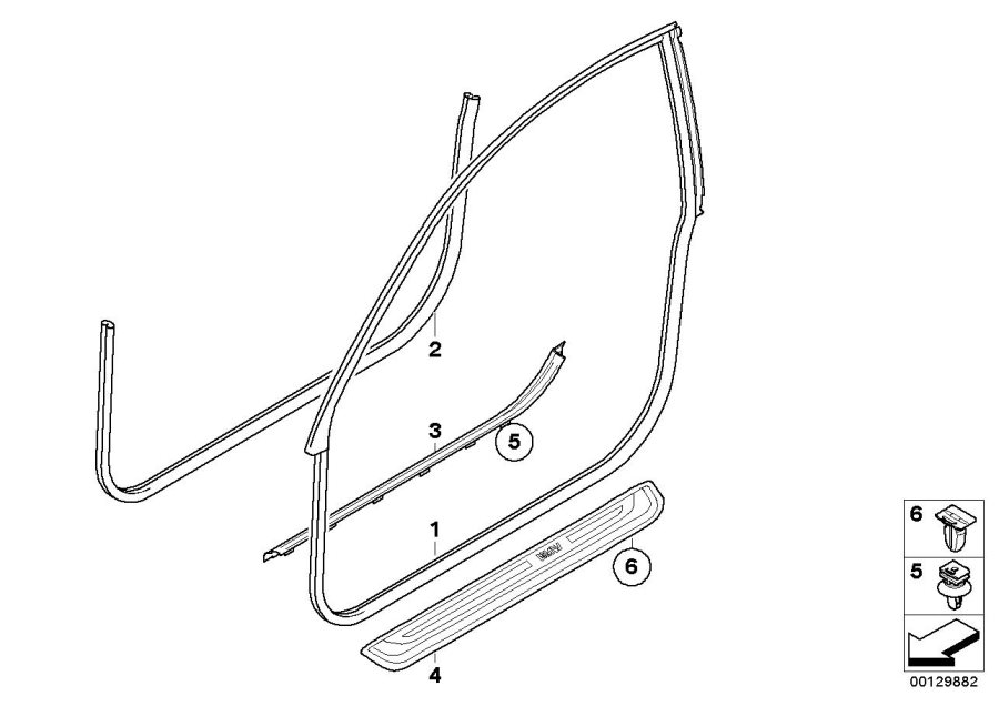 Diagram Edge protection/coverings rockers for your 2004 BMW 645Ci Convertible  