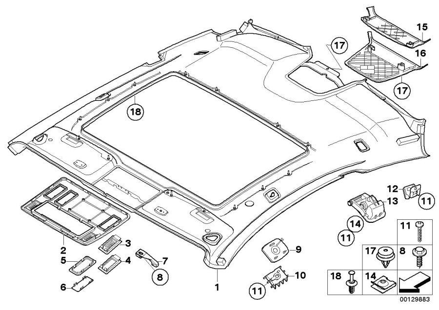 Le diagramme Pavillon pour votre BMW 650i  