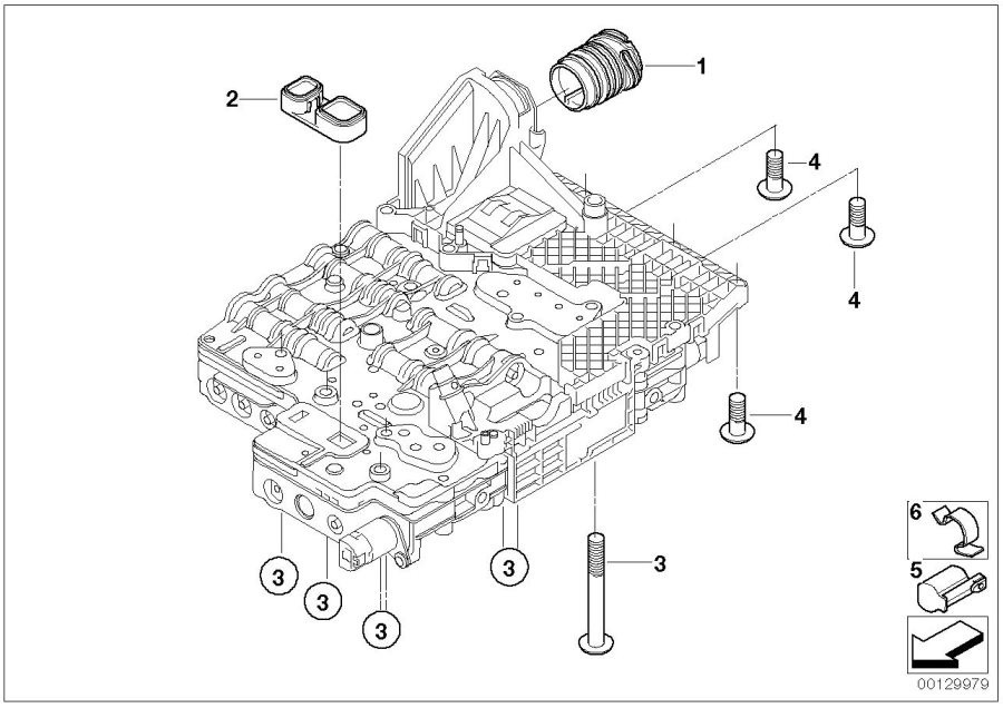 Diagram GA6HP26Z Mechatronik mounting parts for your BMW