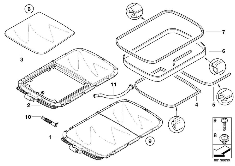 Diagram Lift-up-and-slide-back sunroof for your MINI