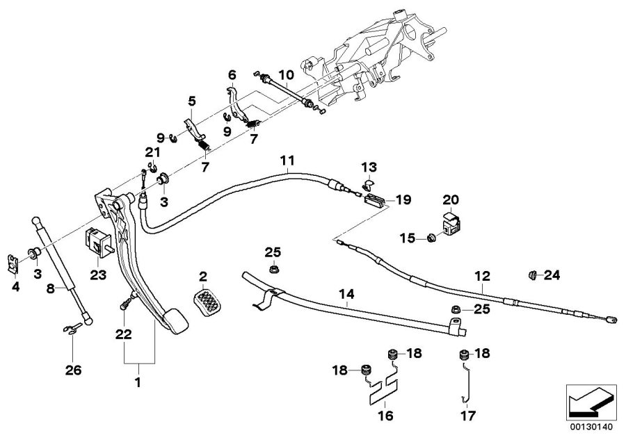 Diagram Parking brake pedal for your 2016 BMW X1   