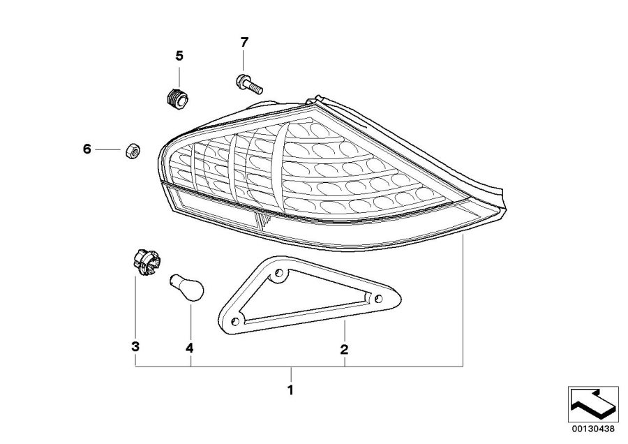 Diagram Rear light in the side panel for your BMW