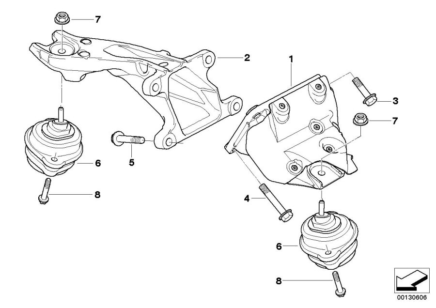 Diagram Engine Suspension for your 2006 BMW M6   