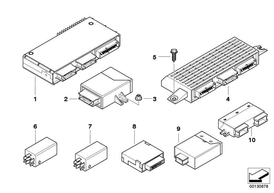 Diagram Body control units and moduls for your BMW 540iX  