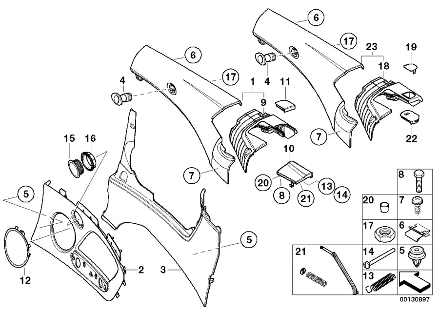 Diagram Lateral trim panel rear for your 2006 BMW M6   