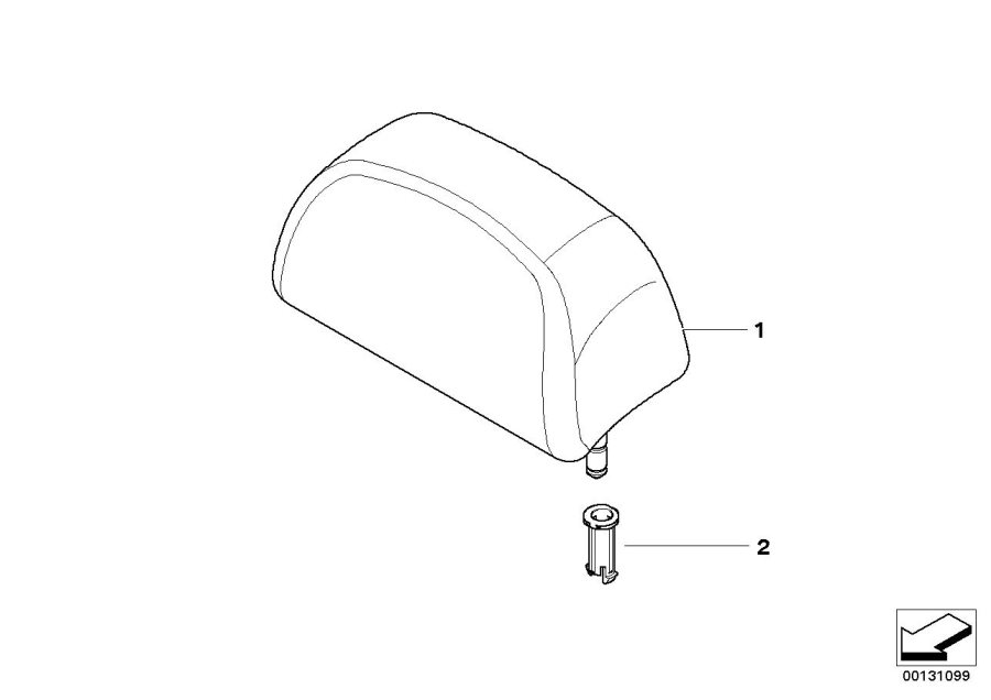 Diagram Rear seat head restraint for your BMW