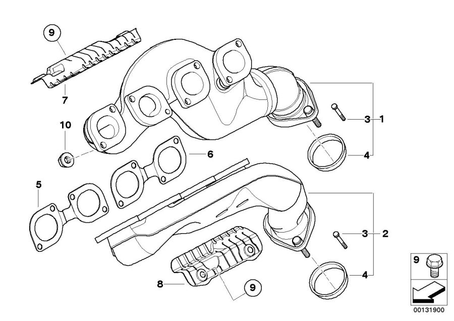 Diagram Exhaust manifold for your BMW