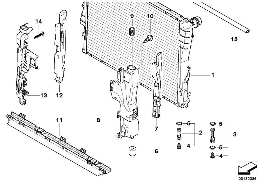 Diagram Mounting parts F radiator for your 2007 BMW M6   