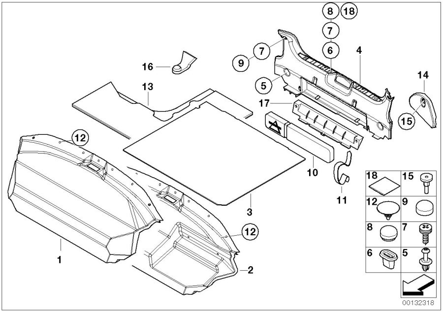 Diagram Trunk trim panel for your 2023 BMW X3  30eX 