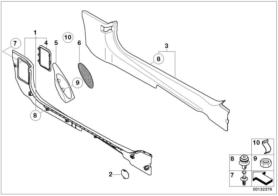 Diagram TRIM PANEL LEG ROOM for your MINI