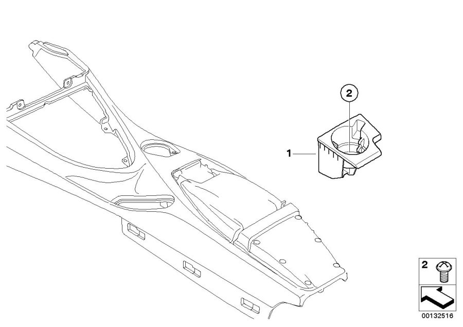 Diagram Retrofit Cup holder center console for your 2007 BMW M6   