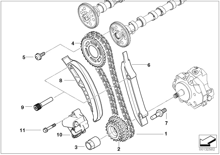 Diagram Timing gear timing chain top for your 2018 BMW X2  28iX 