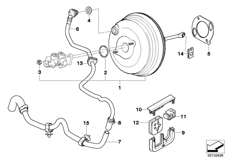 Diagram Power brake unit depression for your BMW