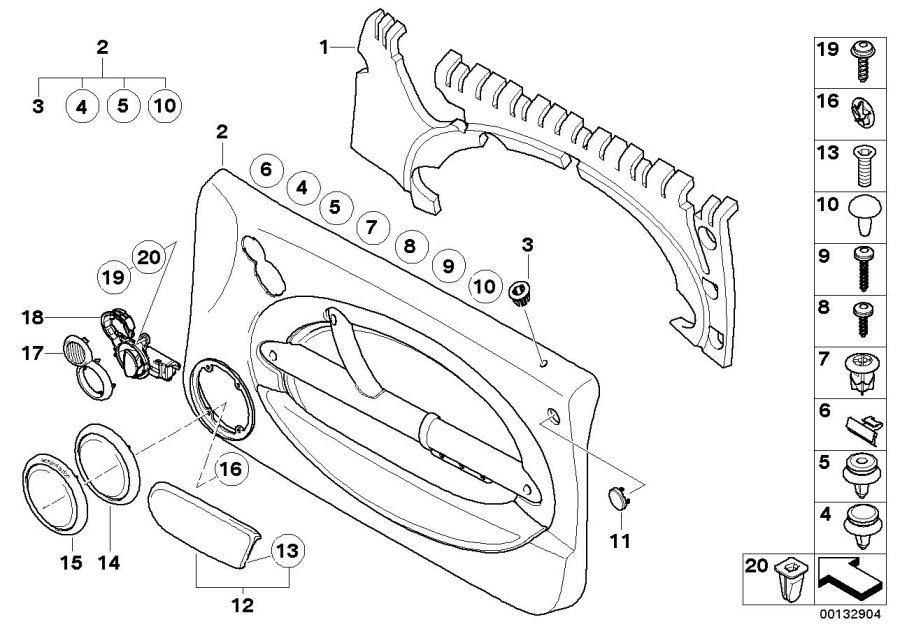 Diagram Door trim panel for your MINI