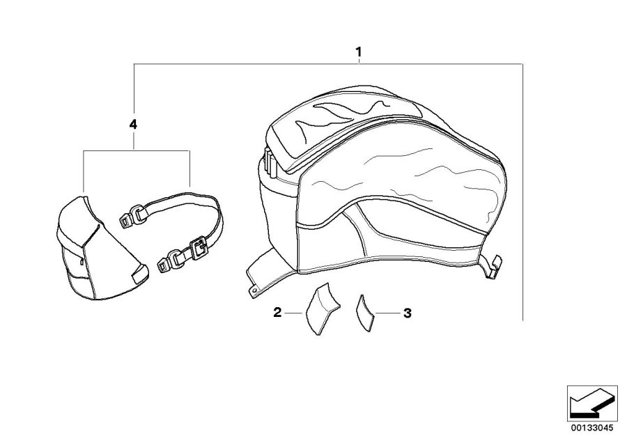 Diagram tank-top bag for your 2010 BMW R1200GS Adventure   