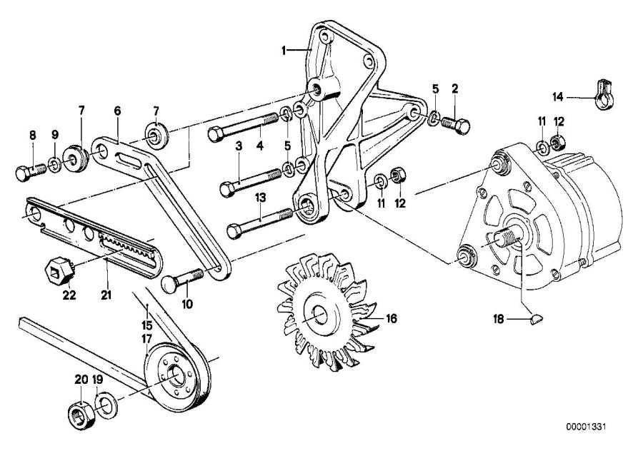 Diagram Alternatormounting parts for your 2004 BMW M3 Coupe  