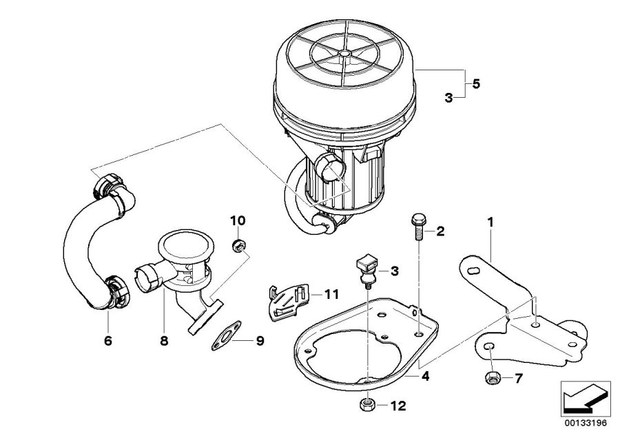 Diagram Emission control-air pump for your 2005 BMW X3   