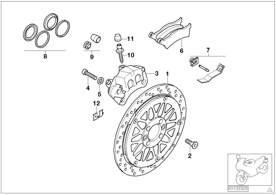 Diagram REAR WHEEL BRAKE for your 2013 BMW C600 Sport   