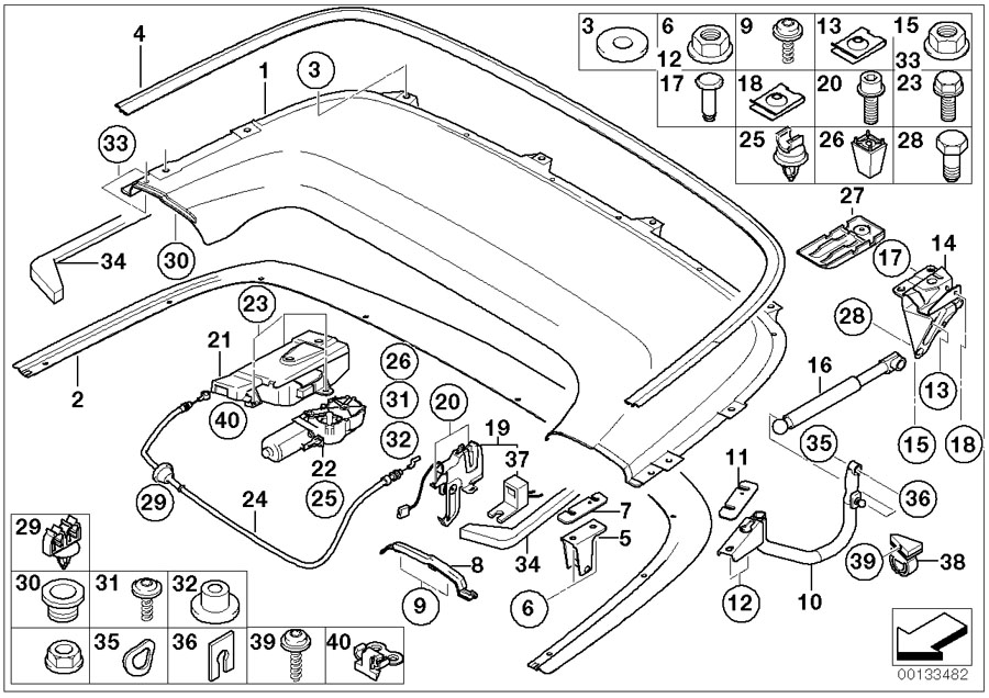 Diagram Folding top compartment lid for your 2018 BMW X2   