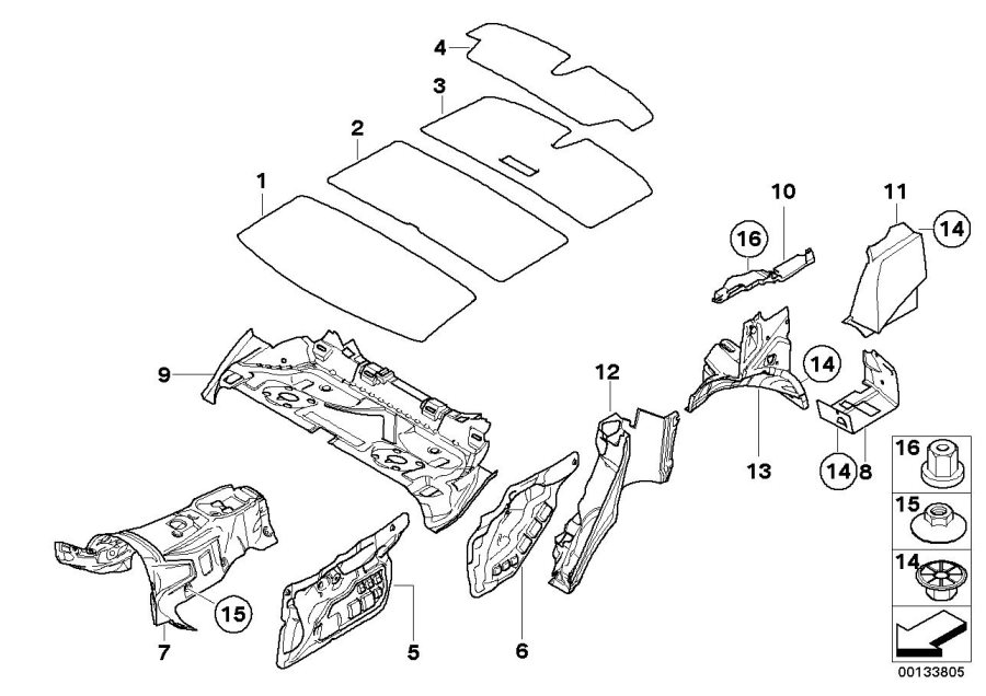 Diagram Sound insulating rear for your 2012 BMW M6   