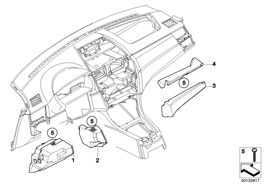 Diagram Knee protector for your 2009 BMW X5   