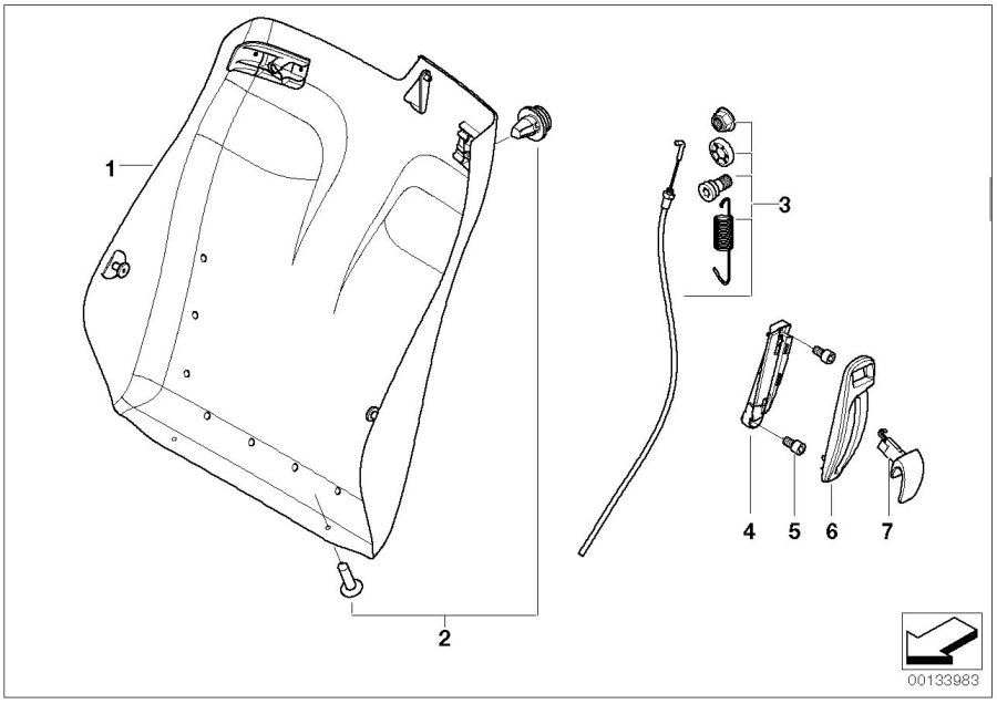 Diagram Seat, front, backrest frame for your 2023 BMW X3  30eX 