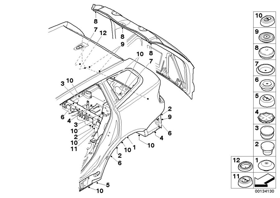 Diagram Sealing cap/plug for your 2013 BMW Hybrid 3 Sedan  