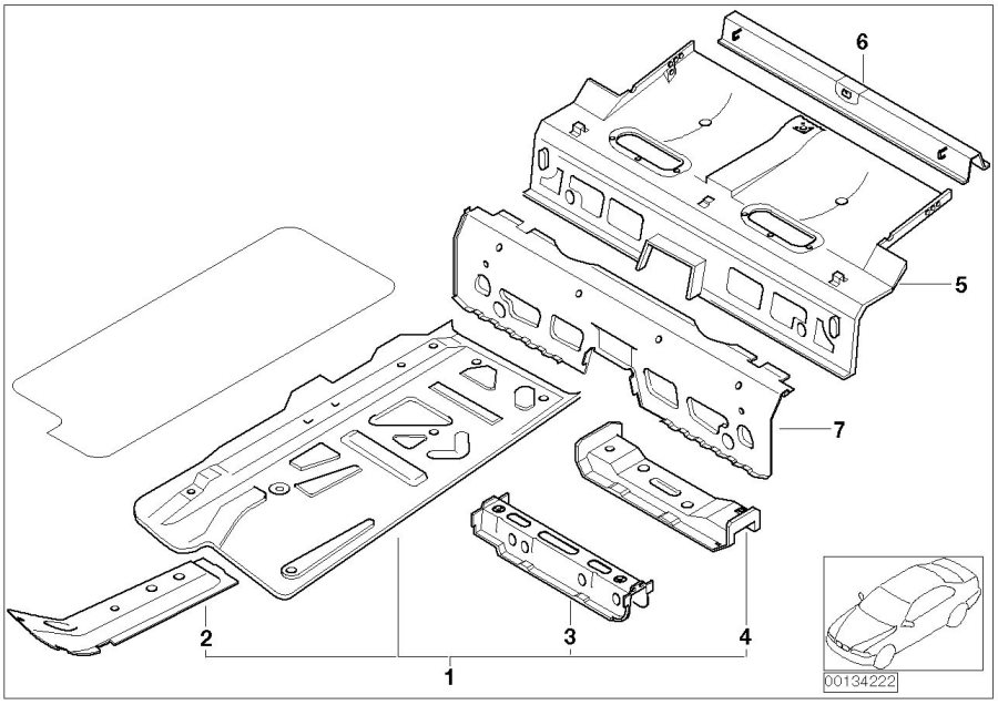 Diagram FLOOR PARTS REAR INTERIOR for your MINI