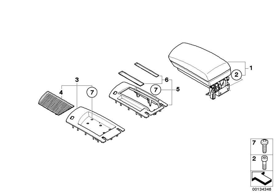 Diagram Armrest, centre console High for your 1988 BMW M6   