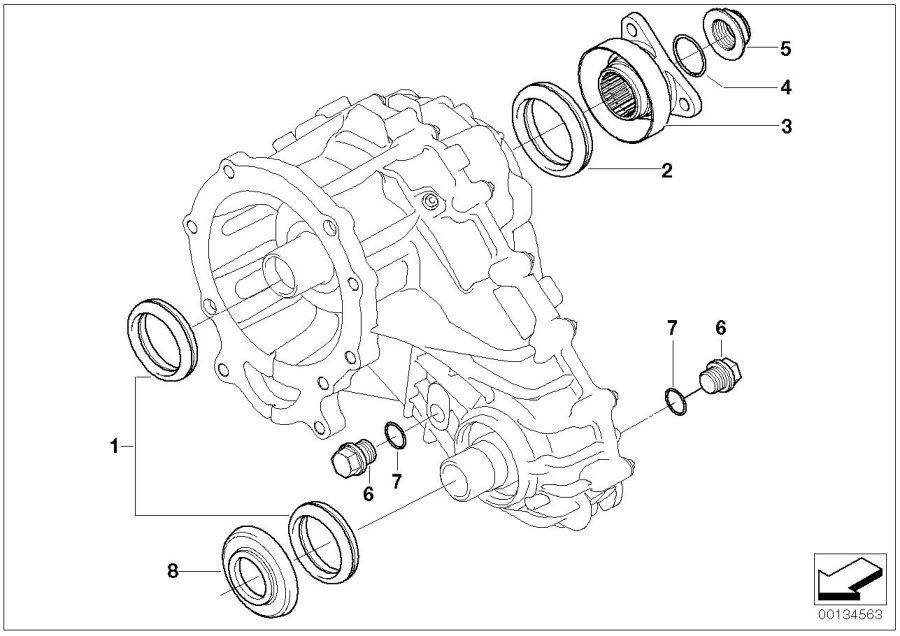 Diagram Single parts F transfer case lwx 500 for your BMW