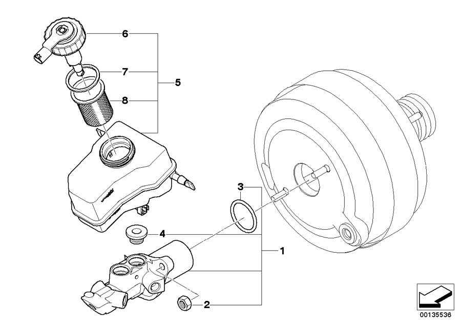 Diagram Brake master cylinder for your BMW