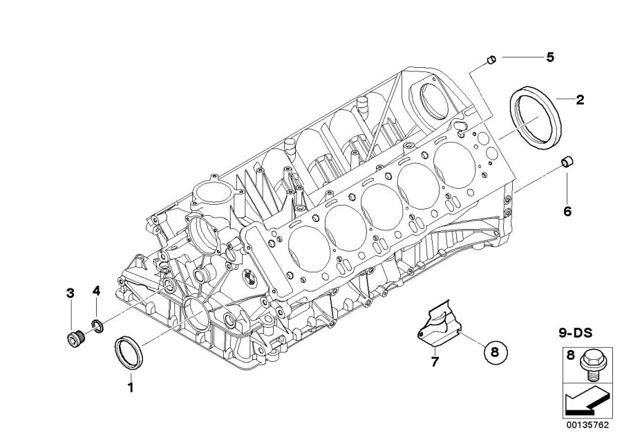 Diagram Engine Block Mounting Parts for your BMW