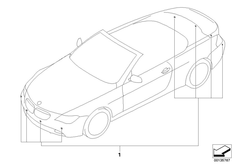 Diagram Install.kit, Park Distance Control for your 2010 BMW 740i   