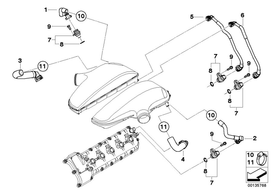 Le diagramme Carter-cylindres-Reniflard pour votre BMW