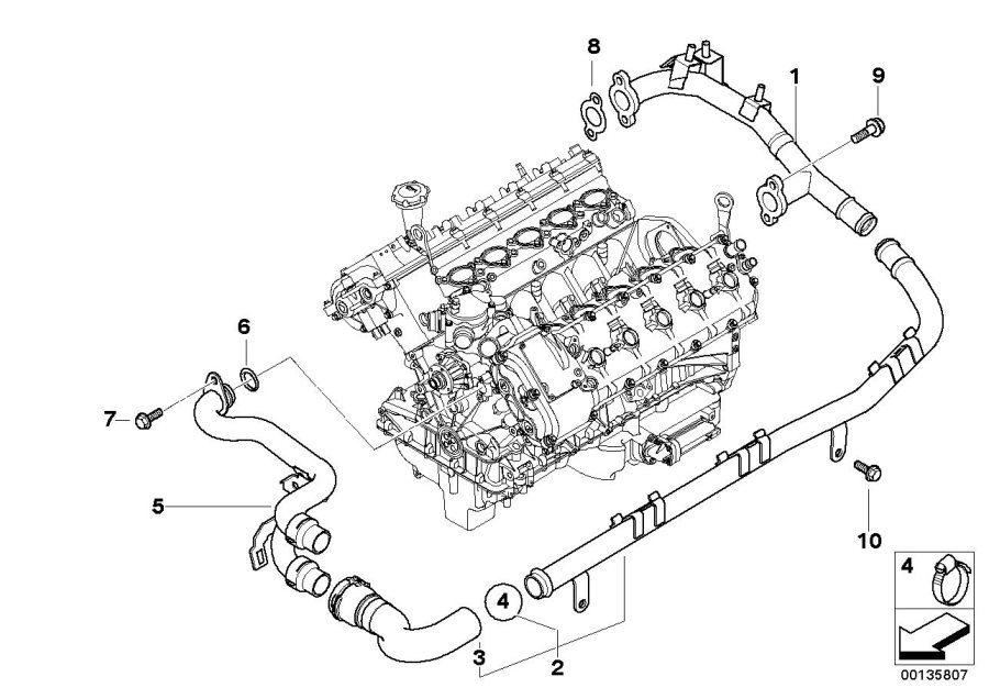 Diagram Cooling system pipe for your BMW M5  