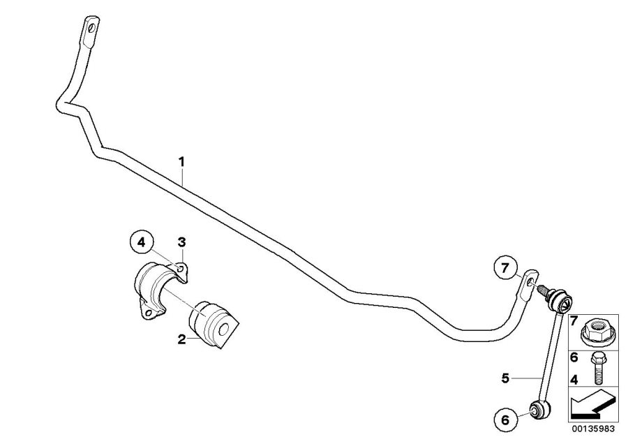 Diagram Stabilizer, rear for your 1994 BMW 318is   