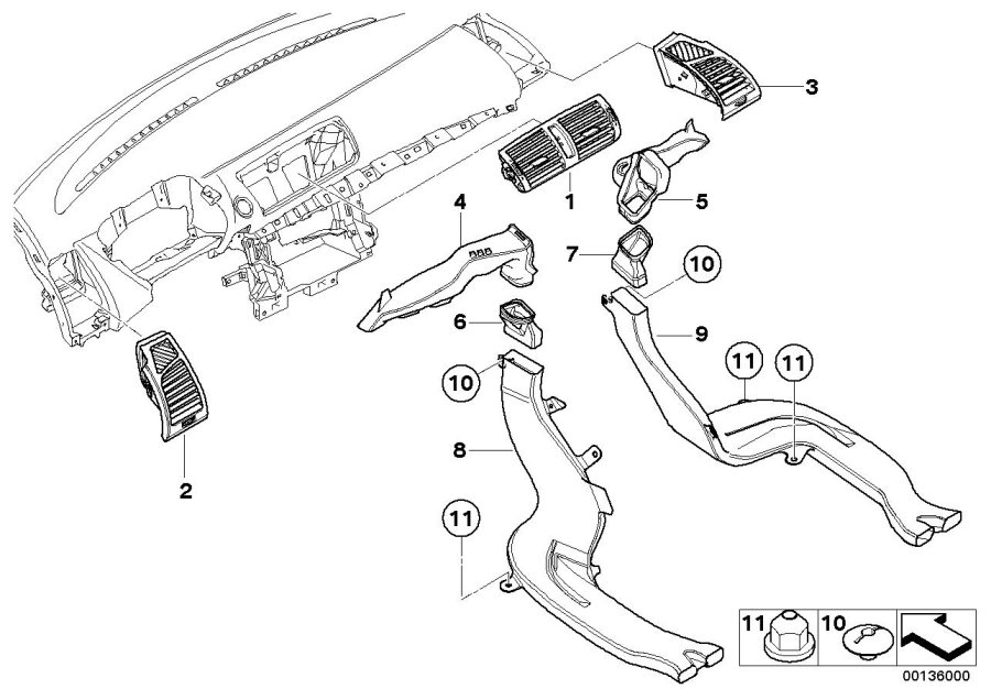 Diagram Air outlet for your BMW 740iX  